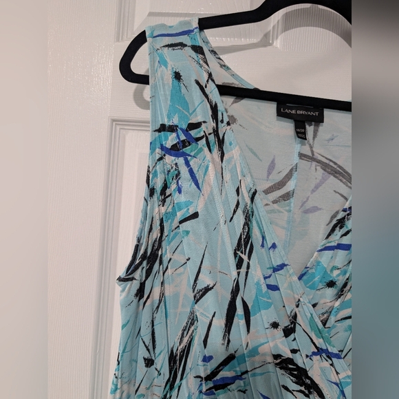 Lane Bryant Blue Surplice V-Neck Smocked-Waist Jersey Dress in Size 18/20 (2X) - Picture 4 of 11